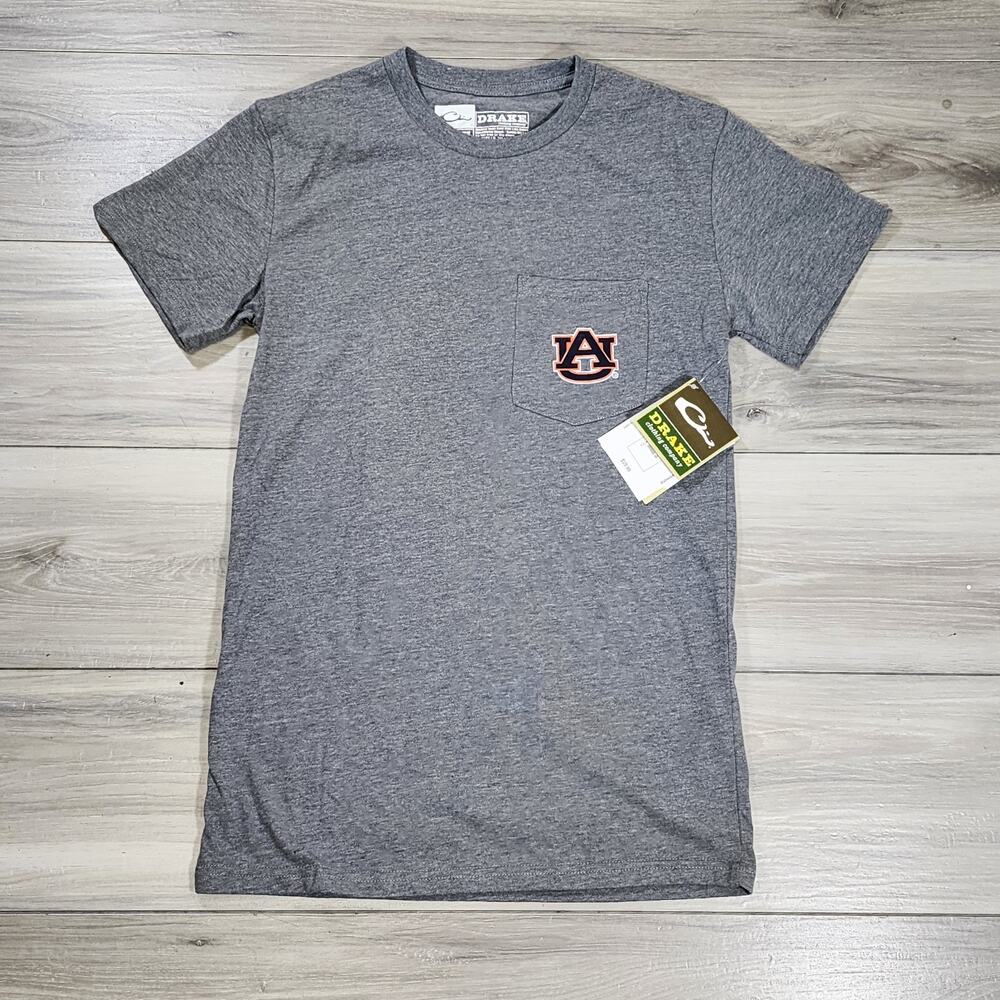 auburn university T-Shirt Men's Small Gray Drake Short Sleeve New
